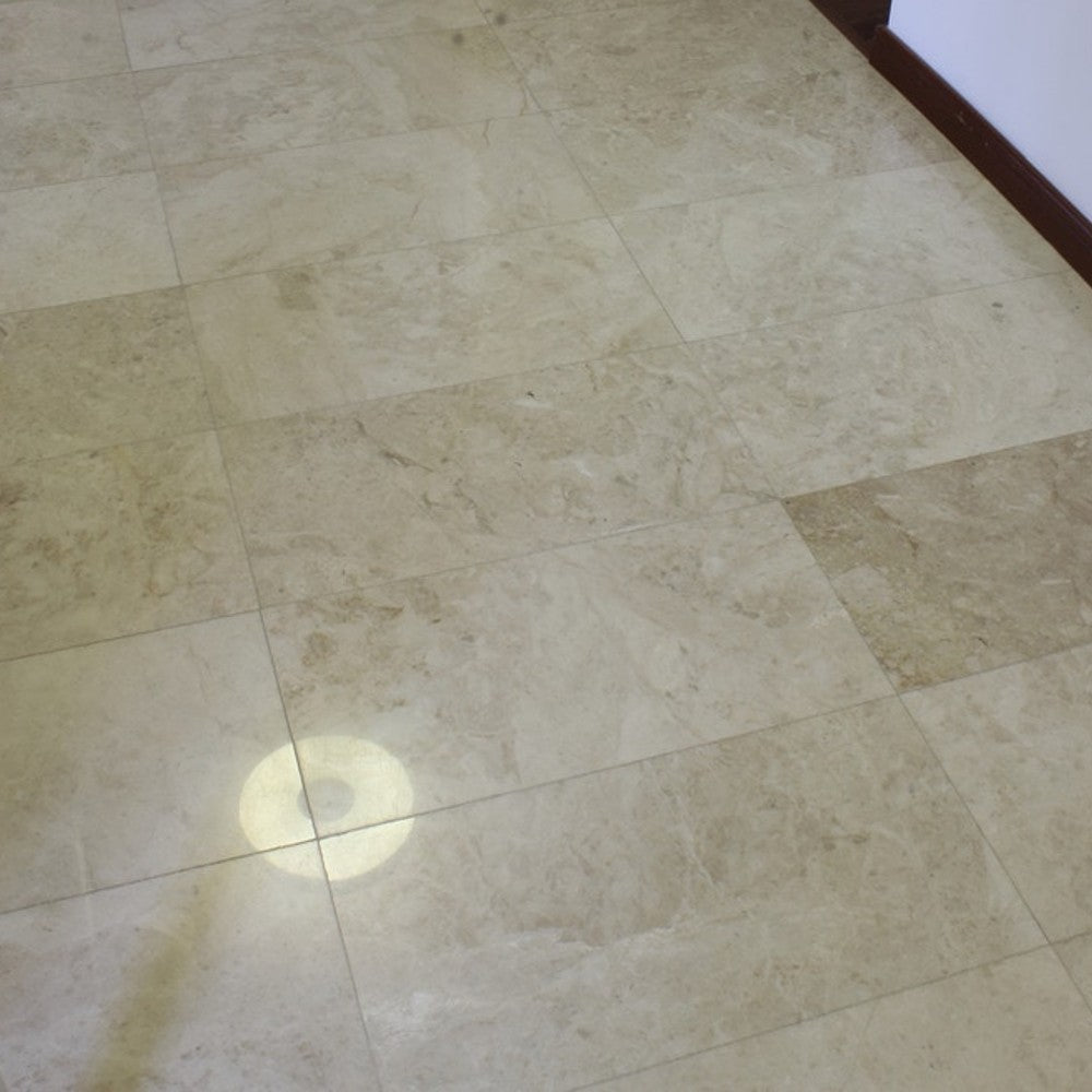 cappuccino light premium polished marble tiles size 12"x24" SKU-10085680 installed on kitchen flooring