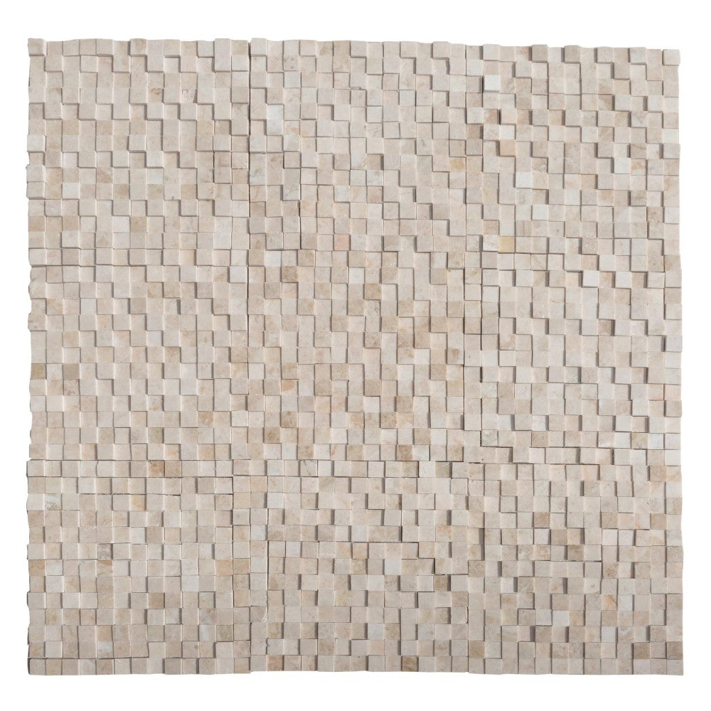 cappuccino marble 3d 1x1 polished mosaics SKU-20016372 top multi view