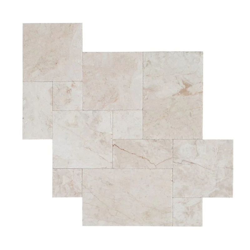 Cappuccino Beige Versailles Pattern Marble Tile SKU-15002172 multi top view