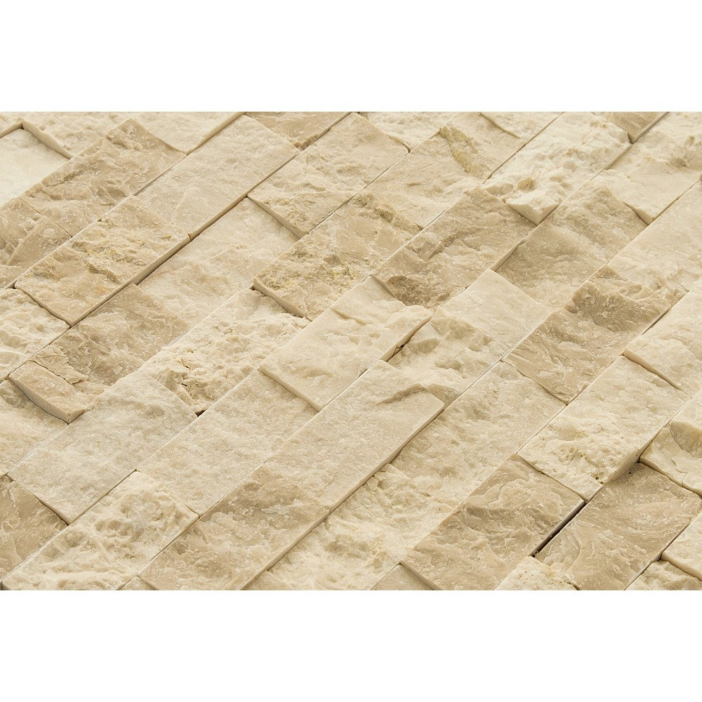 cappuccino splitface marble mosaics 1x2 SKU-20012359 close view