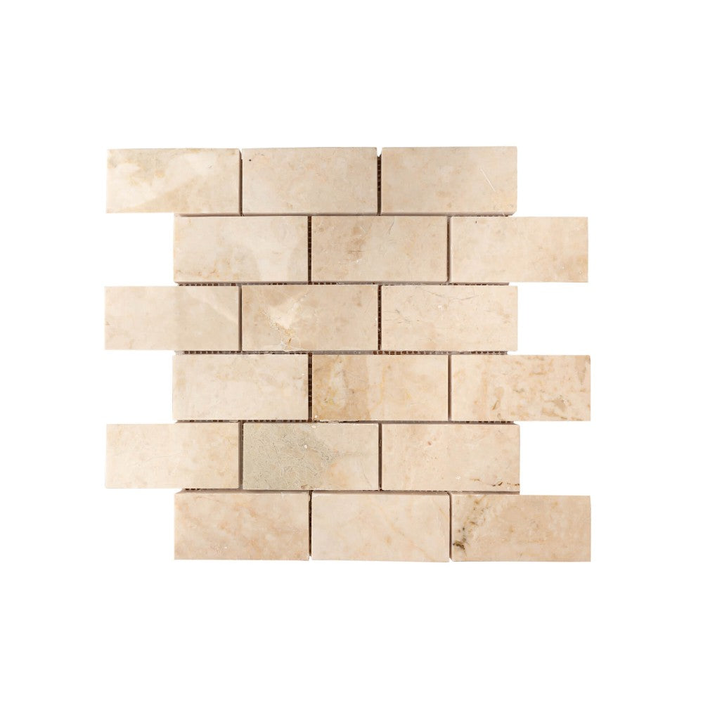 cappucino polished marble mosaics 2x4 SKU-20012347 mesh view