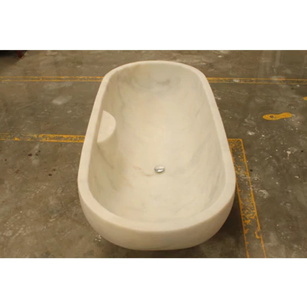 Carrara white marble bathtub polished W30 L70 H20 SKU-NTRSTC24C top view