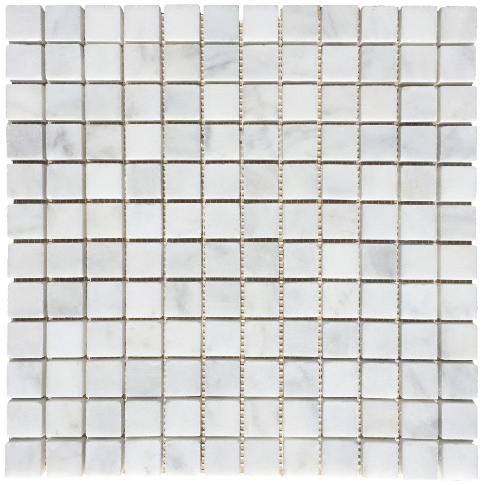 carrara white polished marble mosaics 1x1 SKU-20012465 top view