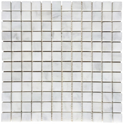 carrara white polished marble mosaics 1x1 SKU-20012465 top view