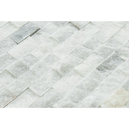 carrara white splitface marble mosaics 1x2 SKU-20012355 close view