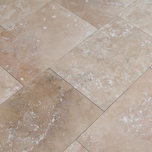 classic rustic beige travertine tile straight honed filled 16x24 SKU-10106303 close view