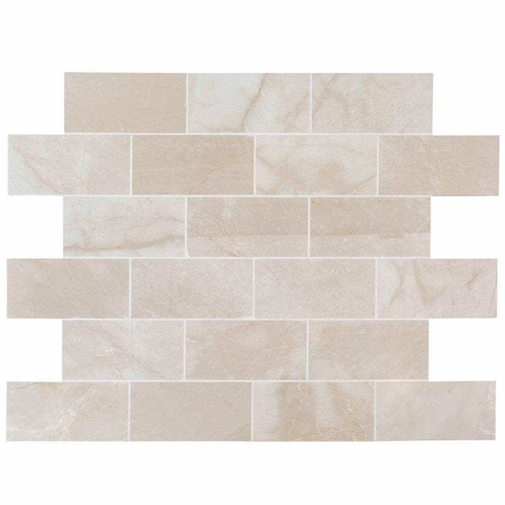 colossae cream marble tiles 12x36 honed SKU-20012392 product shot top view