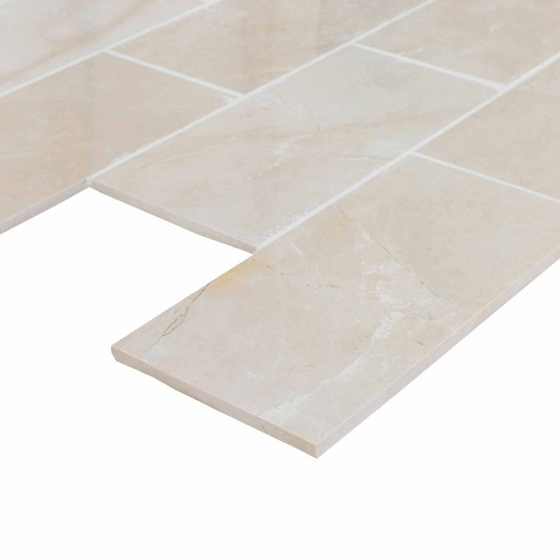 colossae cream marble tiles 24x48 honed SKU-20012396 product shot thickness view