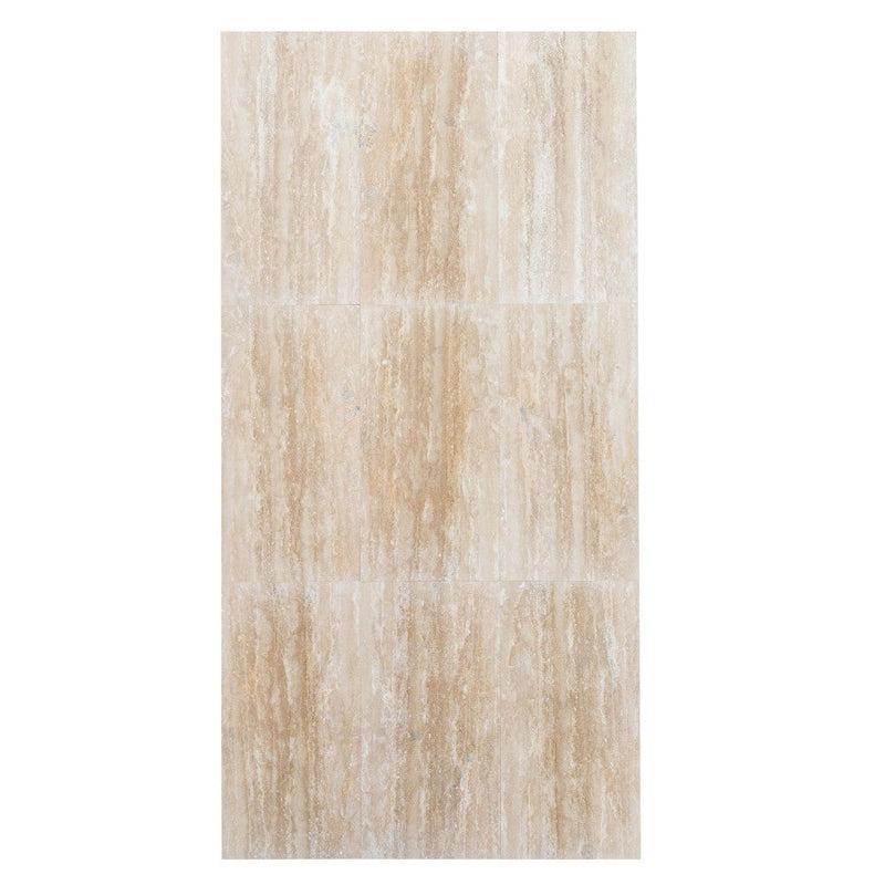 denizli beige rustic vein cut travertine tile size 12"x24" (30.5cmx61cm) surface polished filled edge straight SKU-20020065 product shot