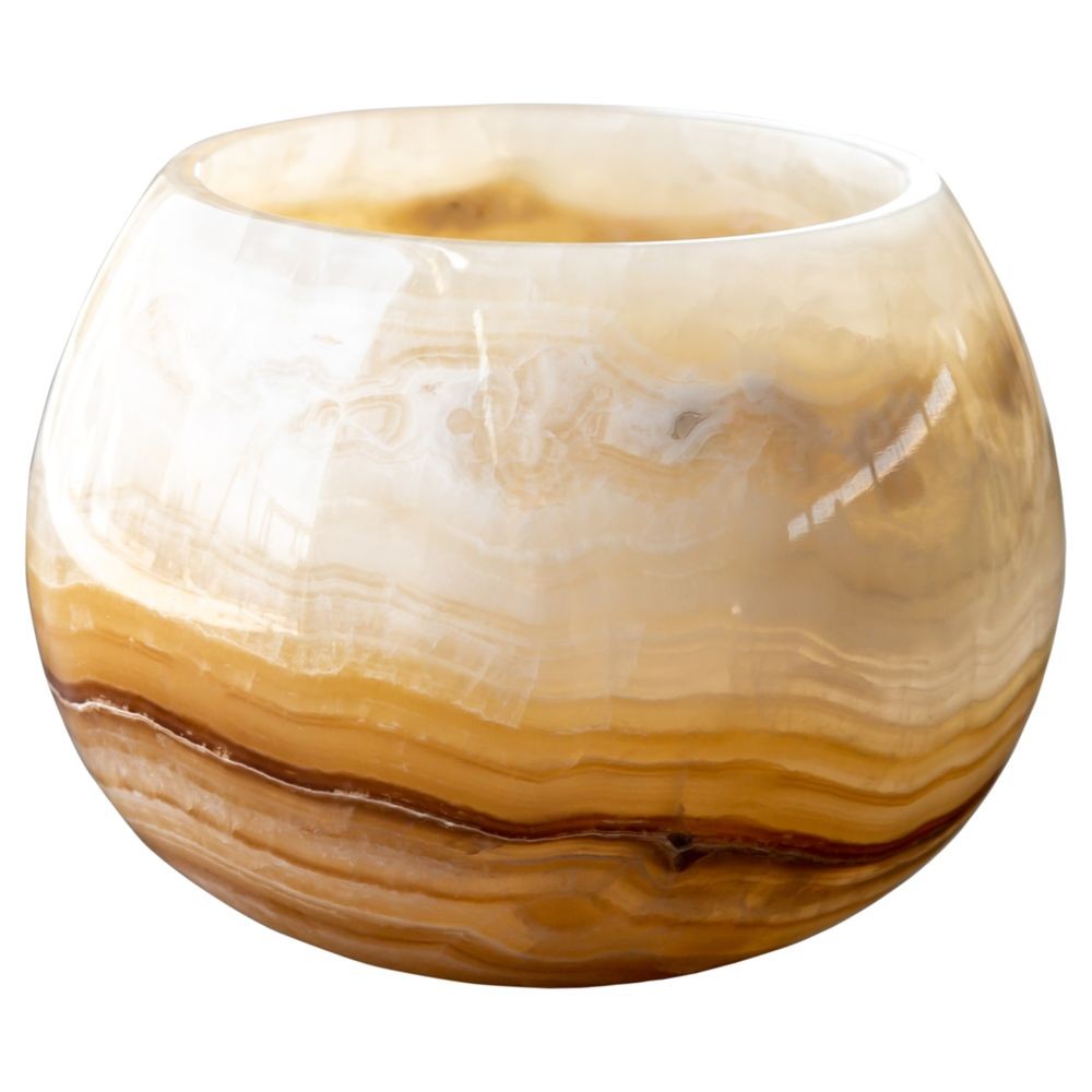 Honey Onyx Stone Candle Holder SKU-315377 close shot