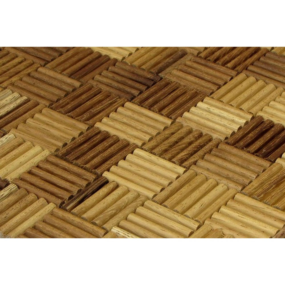 Iroko Pattern Design Wood Mosaic Tiles