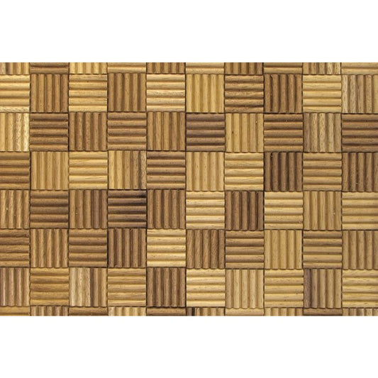 Iroko Pattern Design Wood Mosaic Tiles