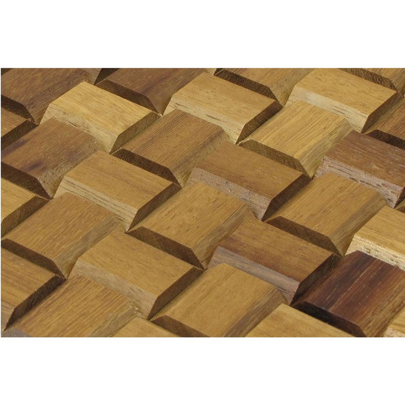 Iroko Pattern Design Wood Mosaic Tiles