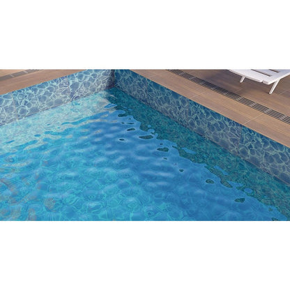 kutahya seramik malibu pool tile size 13"x26"(33cmx66cm) edge unrectified SKU-165573 installed on pool floor and wall