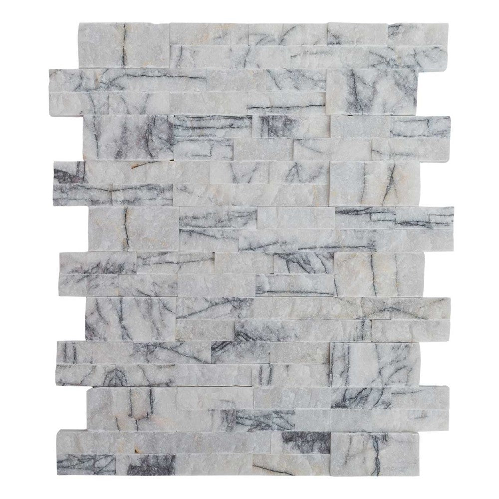 lilac marble stacked stone ledger panel size 6"x24" surface split face SKU-20012460 product shot top view