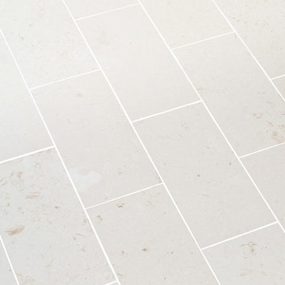 myra white limestone tile top view product shot