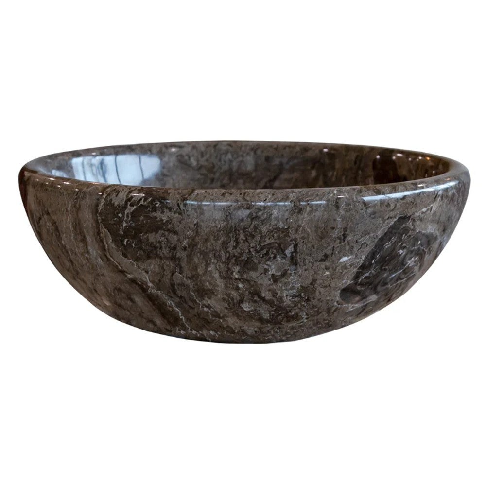 Narcist Brown Natural Stone Marble Vessel Sink High-Gloss Polished  (D)16" (H)6"