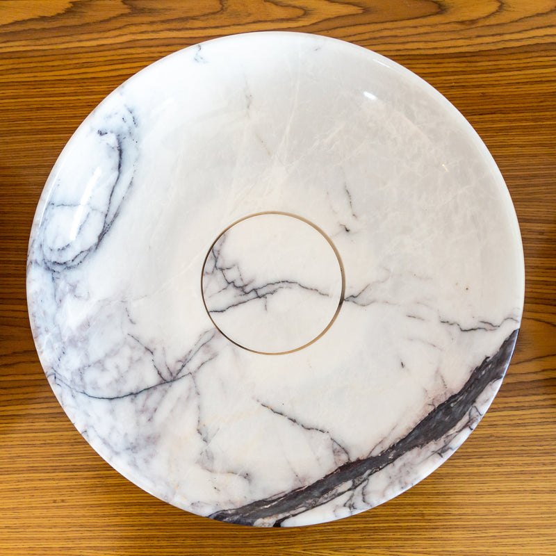 new york marble natural stone above counter sink polished SKU NTRVS23 Size (D):15.5" (H):4.5" top view product shot