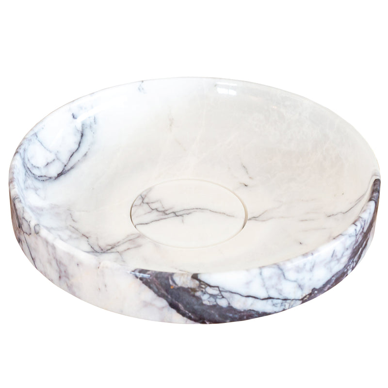 new york marble natural stone above counter sink polished SKU NTRVS23 Size (D):15.5" (H):4.5"  perspective view product shot