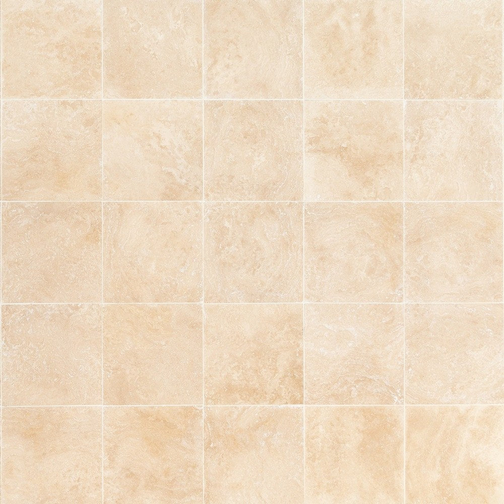 oasis beige travertine honed filled 18"x18" SKU-10000938 multi top view