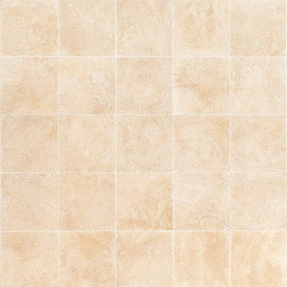 oasis beige travertine honed filled 18"x18" SKU-10000938 multi top view