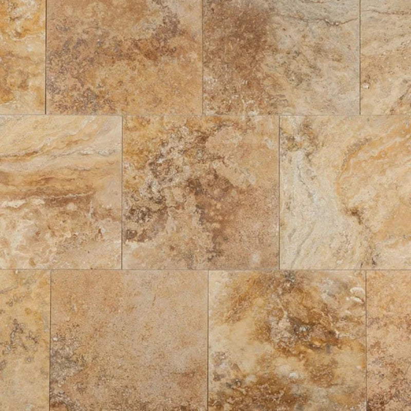Oasis Gold Travertine Tile 12"x12" top view