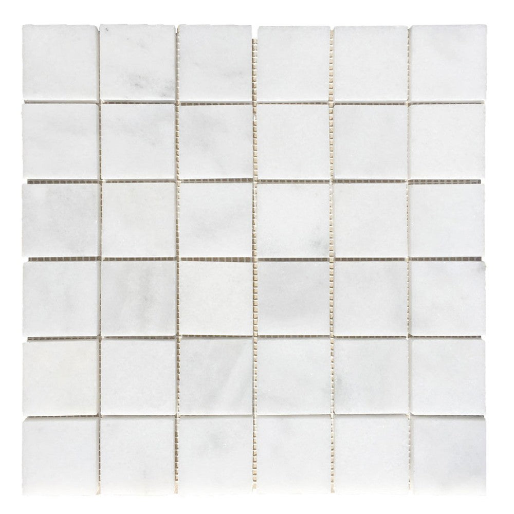 pamukkale white polished marble mosaics 2x2 SKU-20020057 mesh view