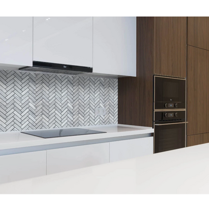 Solto white marble 1x3 herringbone honed SKU-HSSWH1x3HBMOSH top kitchen backsplash tile 