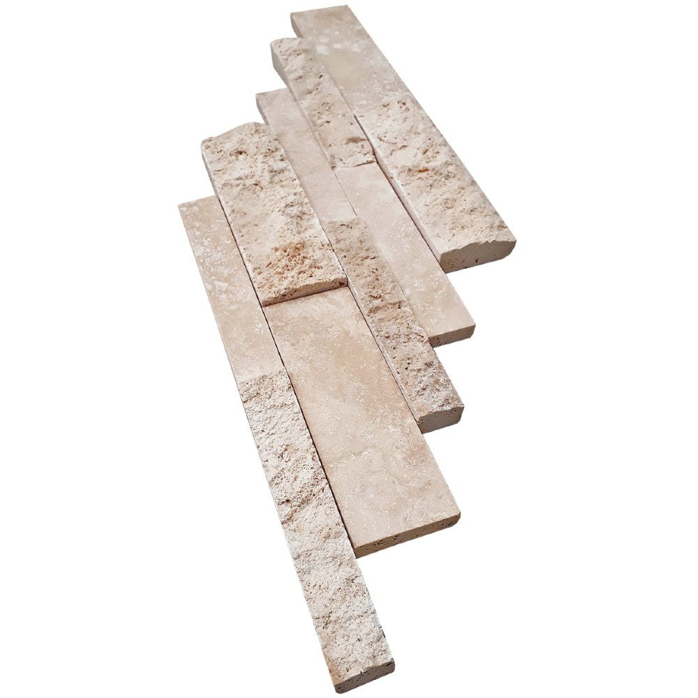 classic travertine split face stone siding ledger panel panel size 7x12-SKU-20020081 panel view