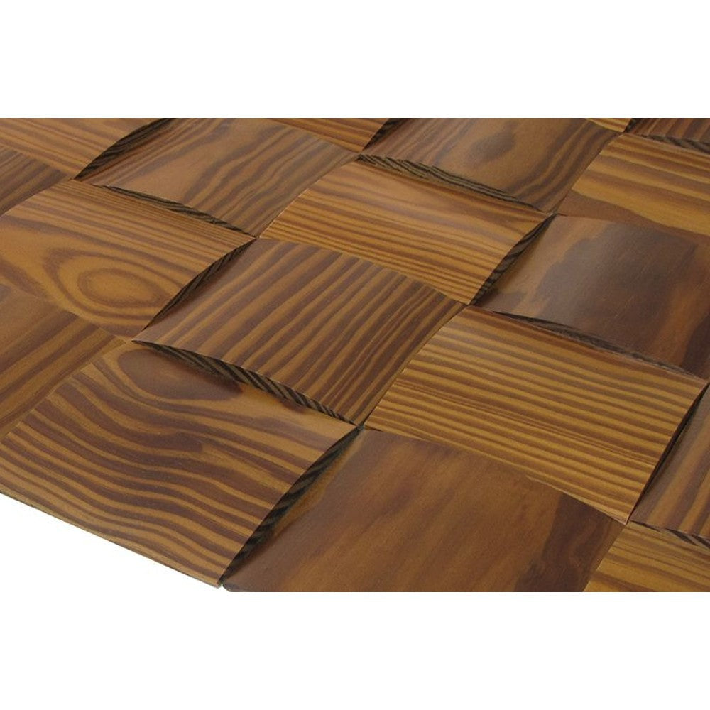 Thermowood US Pine Square Pattern Design Wood Mosaic Tiles