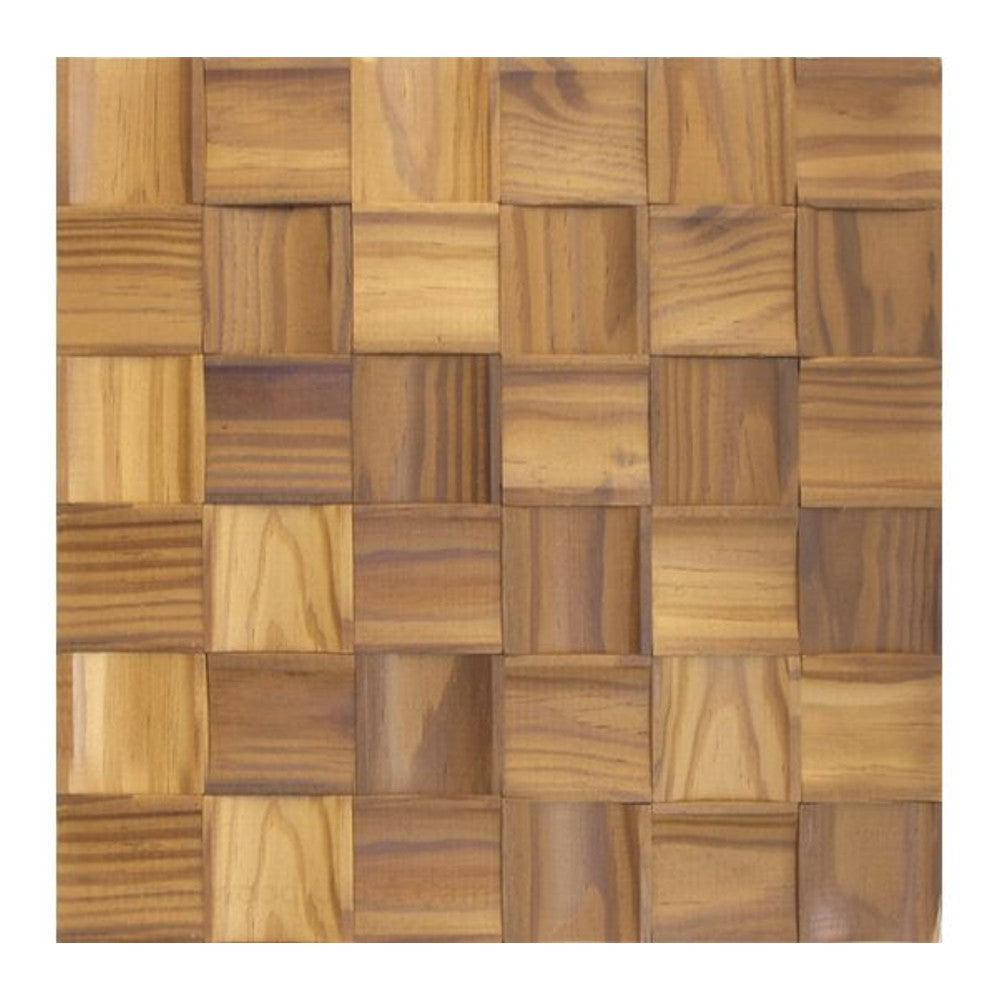 Thermowood US Pine Square Pattern Design Wood Mosaic Tiles