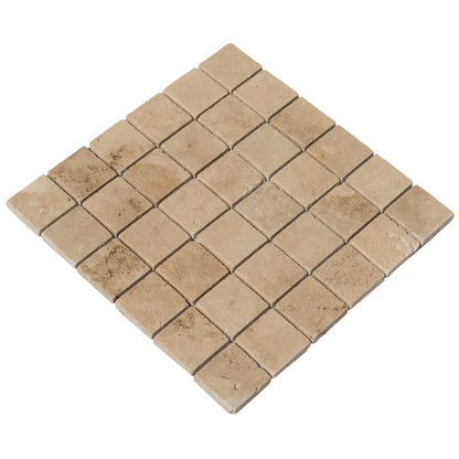 Riverbed Walnut Travertine Tumbled Mosaic Floor and Wall Tile (10 sqft per box)