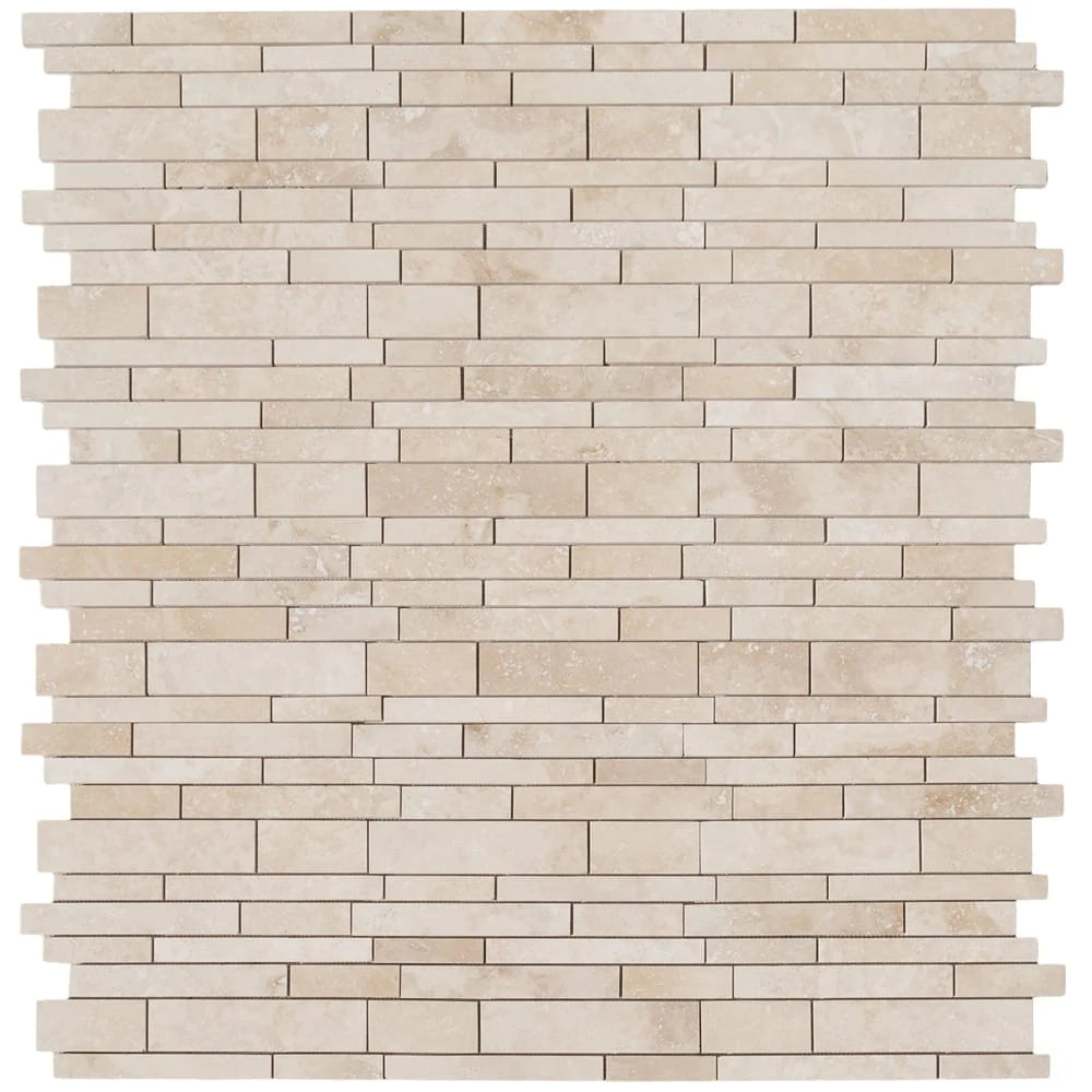 Classic Beige Travertine Slides Honed Mosaic Floor and Wall Tile (10 sqft per box)