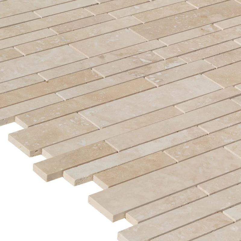 Classic Beige Travertine Slides Honed Mosaic Floor and Wall Tile (10 sqft per box)