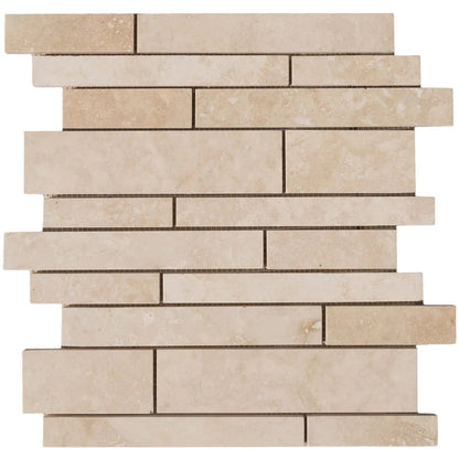 Classic Beige Travertine Slides Honed Mosaic Floor and Wall Tile (10 sqft per box)