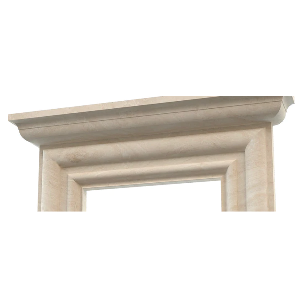 Troia Light Travertine Modern Hand-carved Fireplace Surround