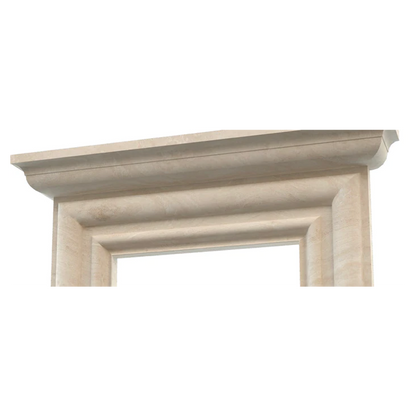 Troia Light Travertine Modern Hand-carved Fireplace Surround