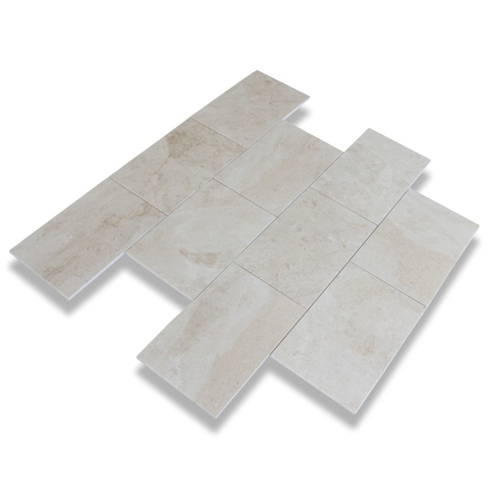 troya cappuccino light polished marble tiles 12X24 SKU-10085688 product shot angle top view