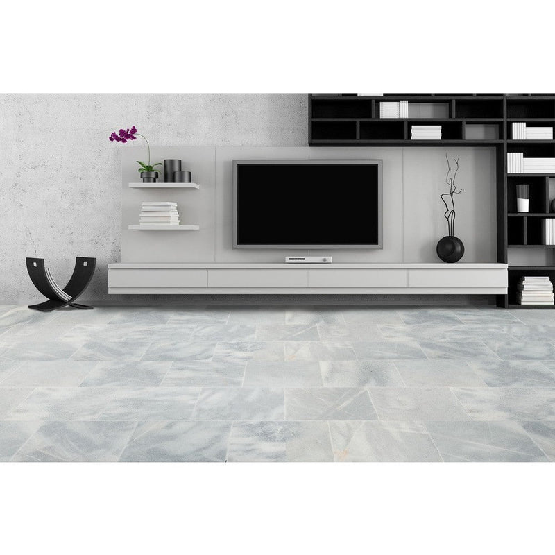 troya fume grey polished marble tiles size 18"x18" SKU-10085718 installed on living room flooring