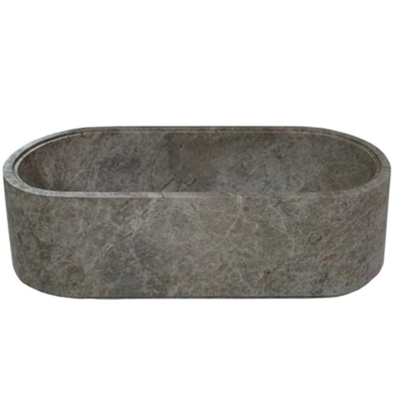 Tundra gray marble bathtub handcarved from solid marble block W(29.5) L(l67) H(19.5) SKU-SPTGMB32 