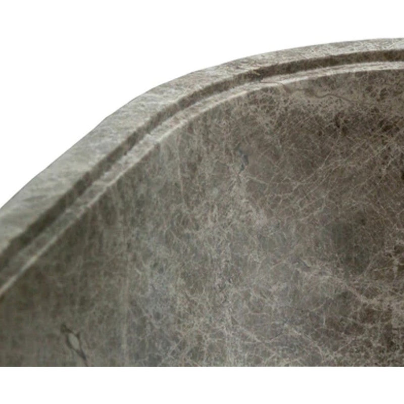 Tundra gray marble bathtub handcarved from solid marble block W(29.5) L(l67) H(19.5) SKU-SPTGMB32 close view