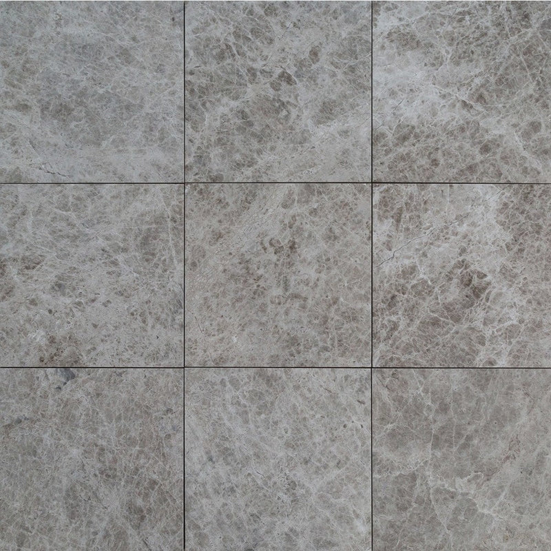 tundra light grey marble tile surface polished size 12"x12" thickness 1/2" edge straight SKU-10087361 product shot top view