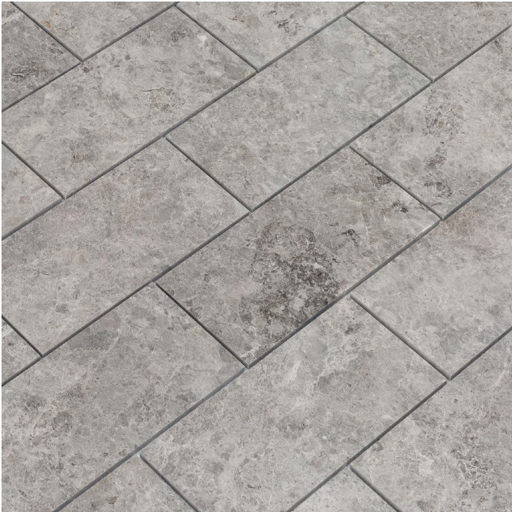 tundra light grey marble tile surface polished size 12"x24" thickness 1/2" edge straight SKU-10087361 product shot 