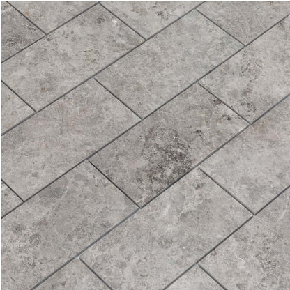 tundra light grey marble tile surface polished size 12"x24" thickness 1/2" edge straight SKU-10087361 product shot 