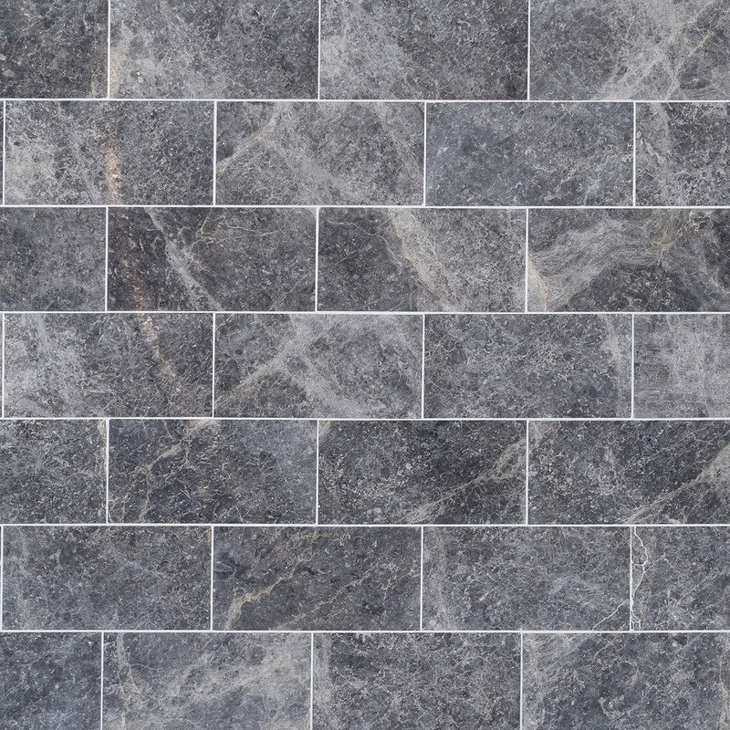turkish bardiglio marble tile honed 12x24 SKU-15239433 product shot top view