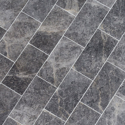 turkish bardiglio marble tile honed 12x24 SKU-15239433 product shot close up view