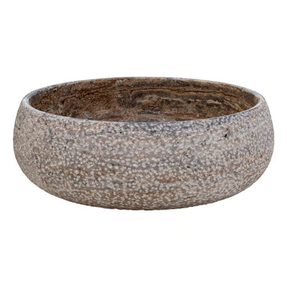 valencia travertine vessel sink honed inside sandblasted outside size (D)16" (H)6" SKU-EGEVTTR1672 product shot front view