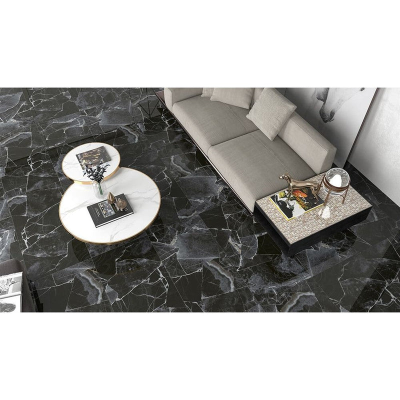 Yurtbay Crea Glossy Wall and Floor Porcelain Tile SKU-312129 Installed view